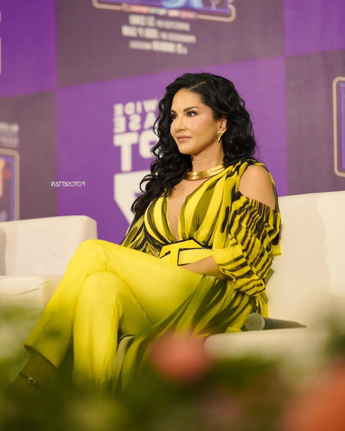 Reunión de prensa de Sunny Leone Petta Rap en Kochi, India, septiembre de 2024