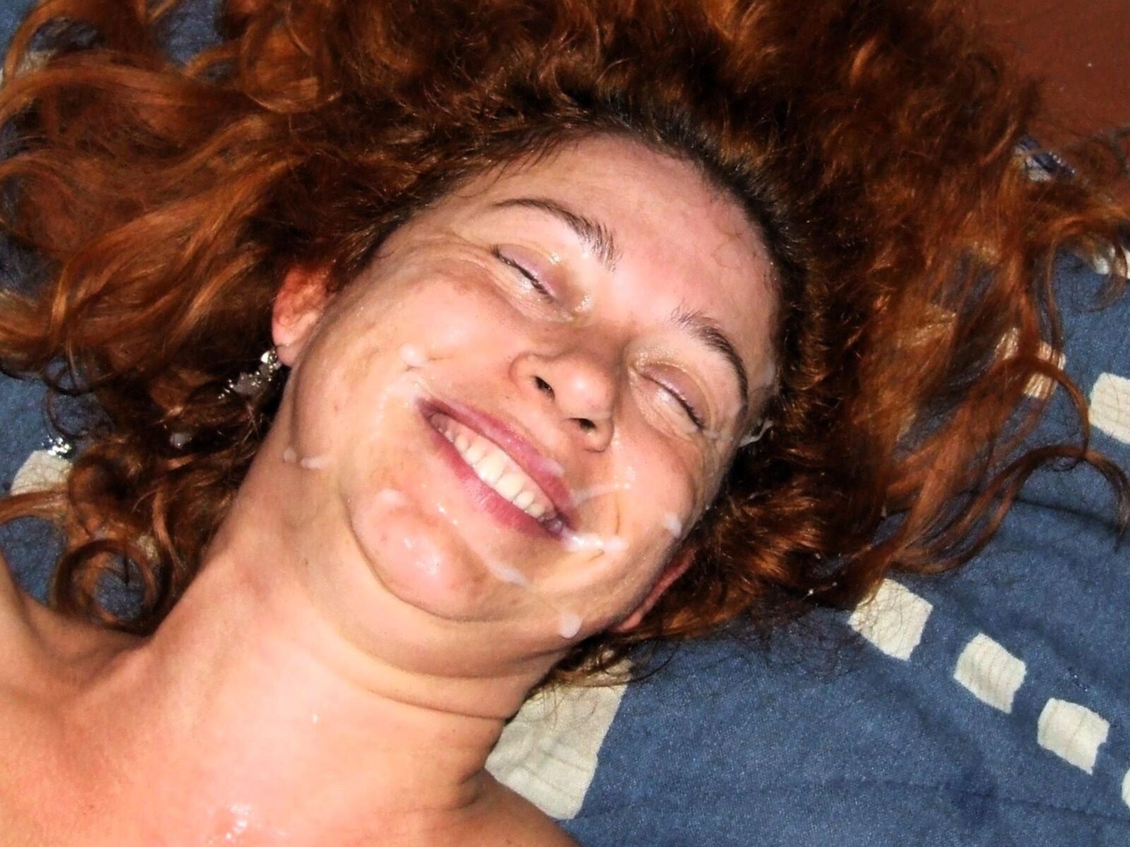 Homely redhead fuckmeat begs \"Cum fill all my holes boys\"