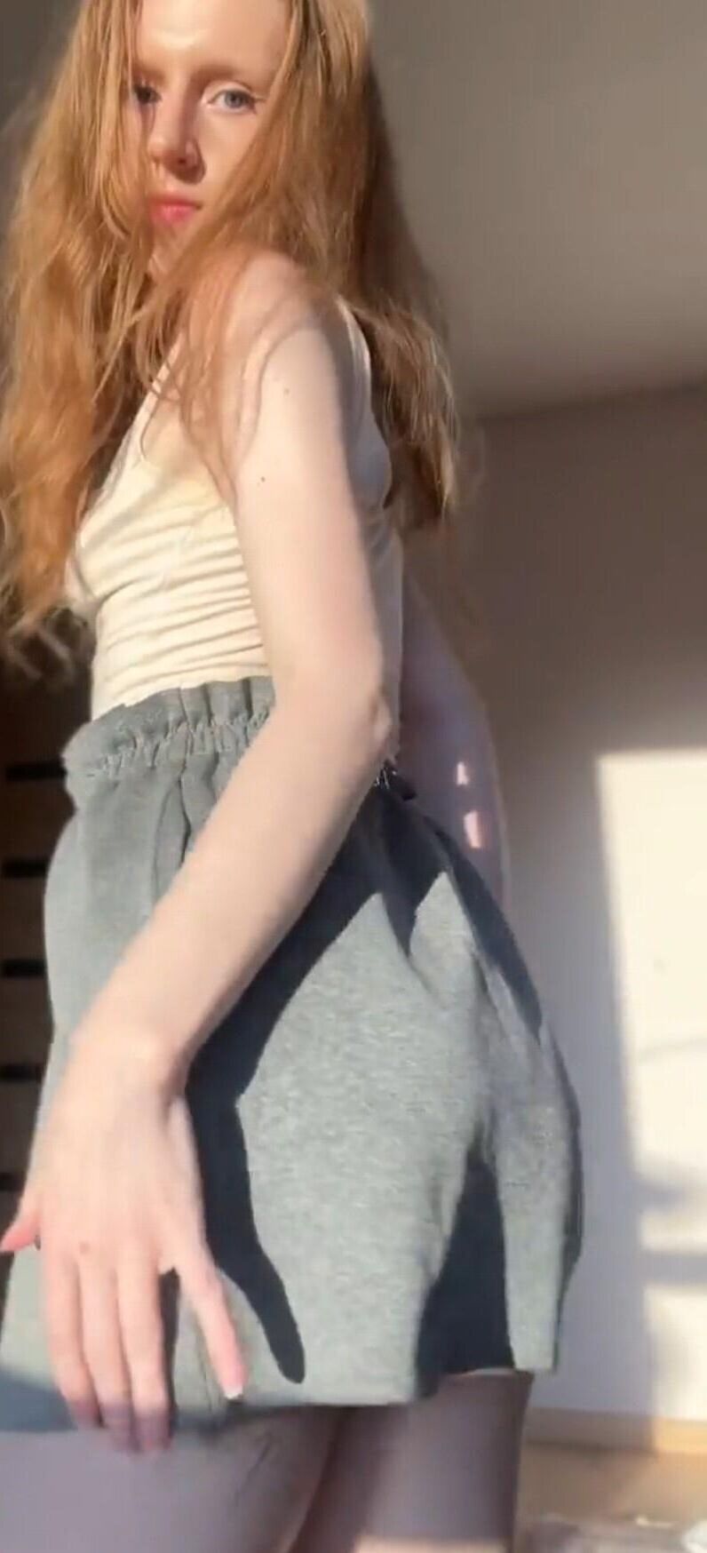 Tiny petite little ginger slut with tiny tits 