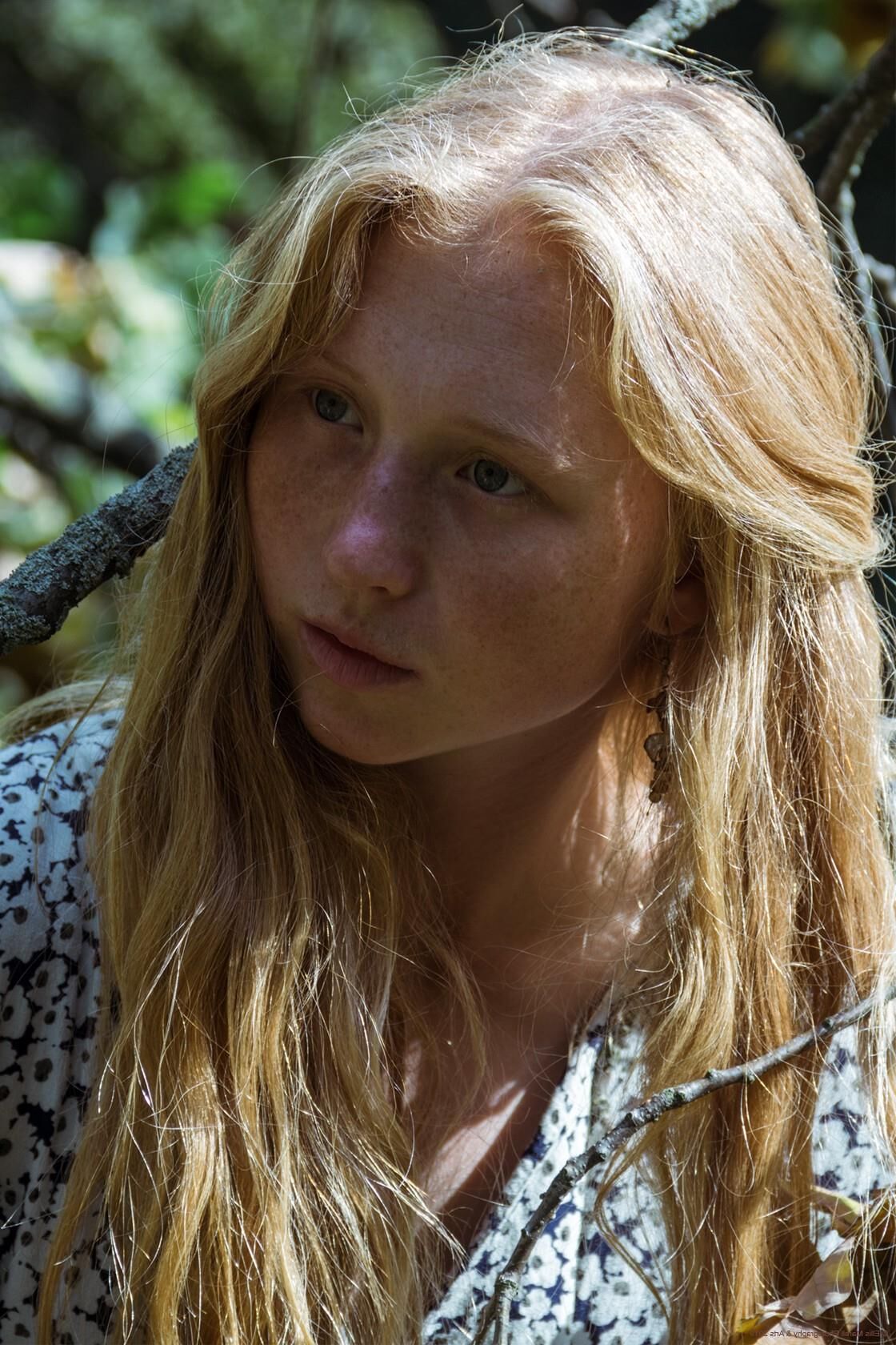 Freckled ginger girl from Sweden