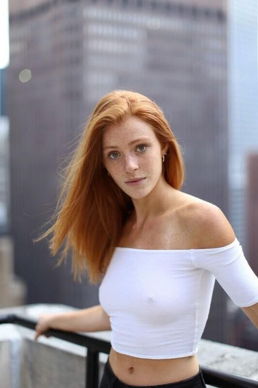 Redheads braless and pokies