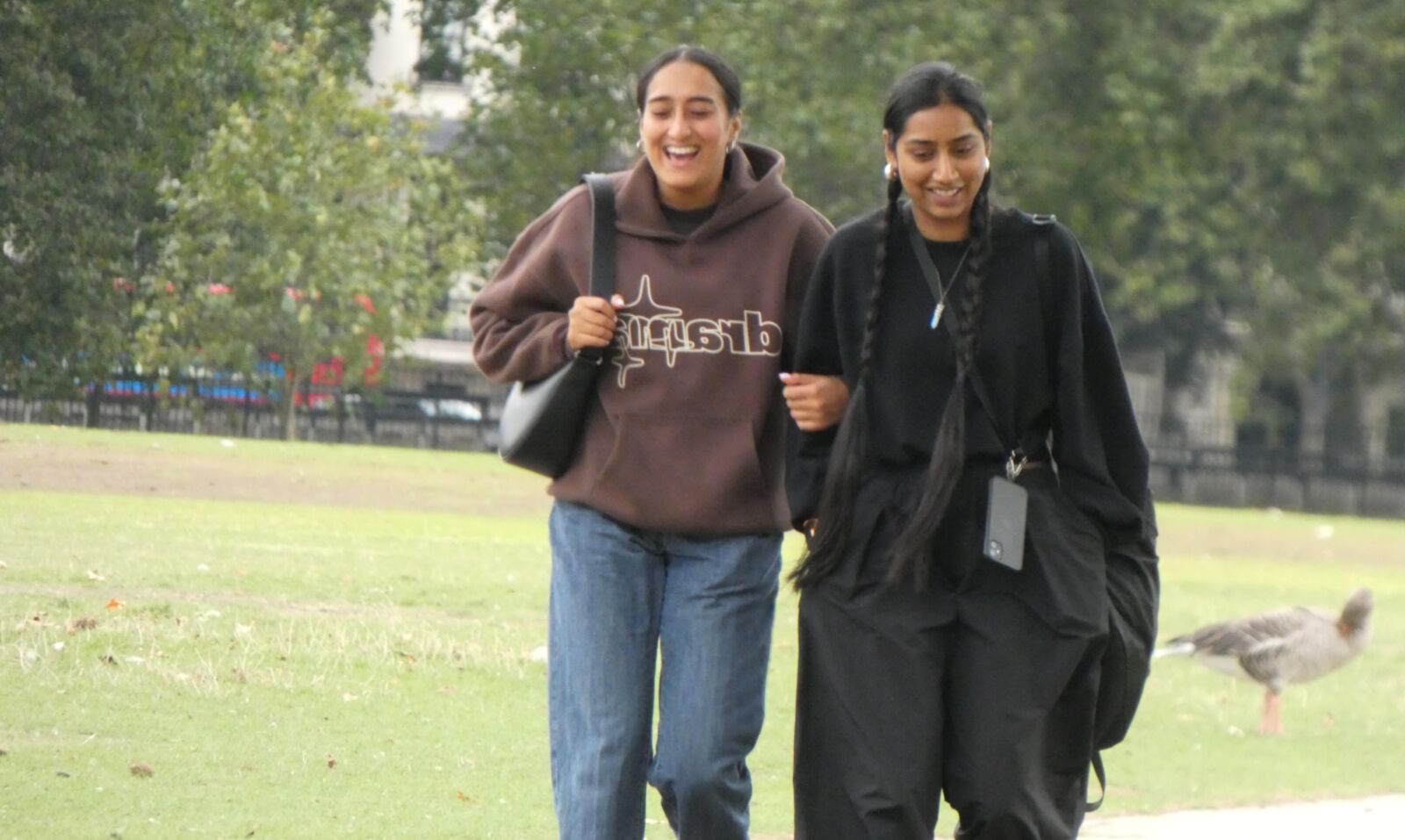 Chicas indias atractivas caminando.