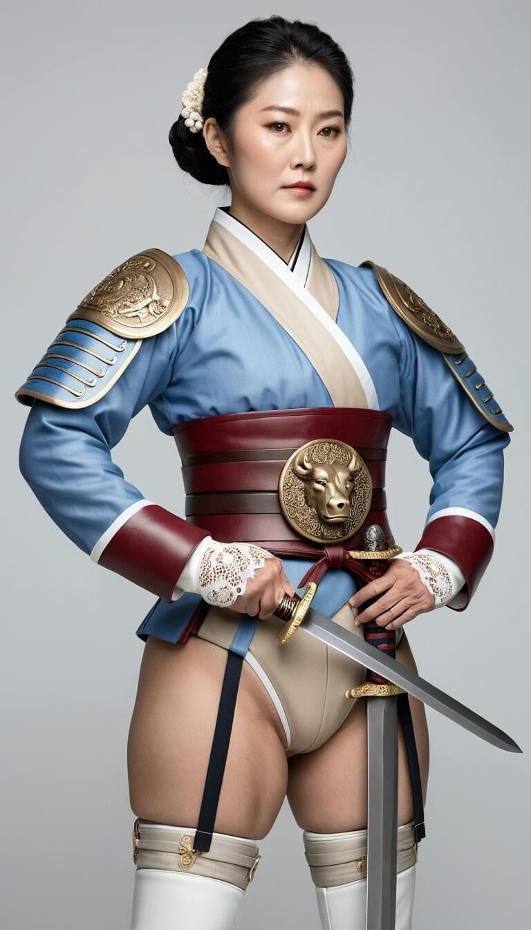 AI Korean feudal 1 azul acero claro