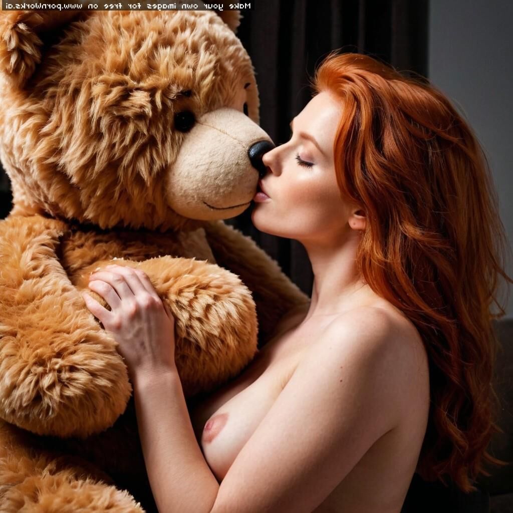 Redhead Really Loves Her Teddy Bears (AI)