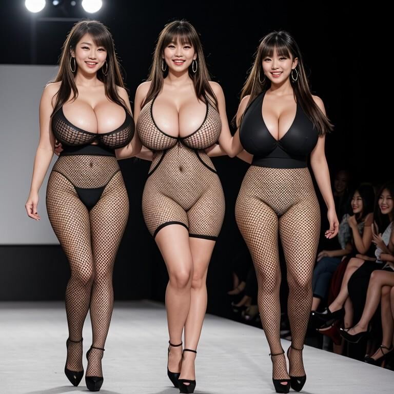 Modelos de pasarela de lencería asiática tetona 2