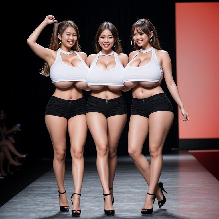 Modelos de pasarela de lencería asiática tetona 2