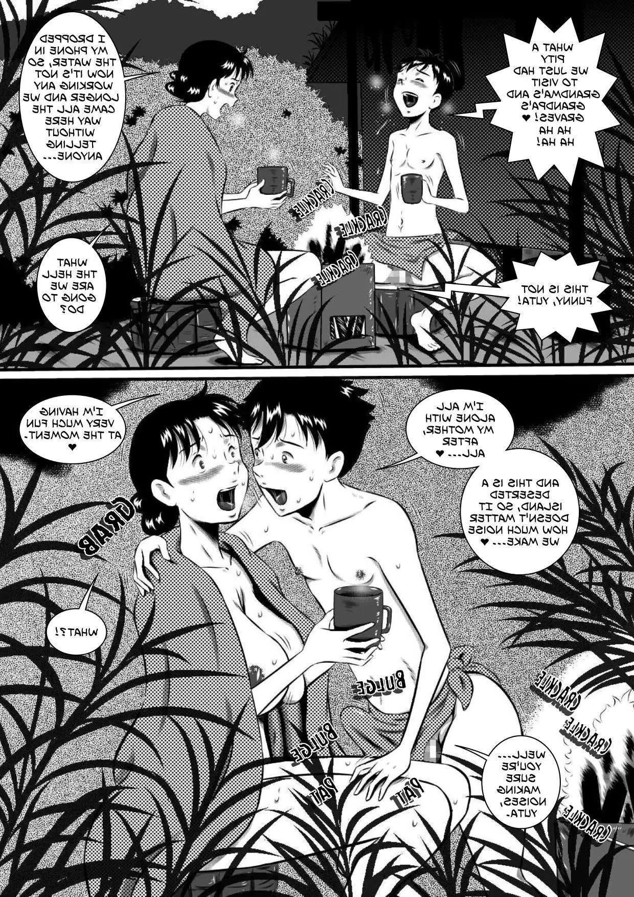 Cómics de incesto: madre e hijo japoneses solos en la isla 🏝