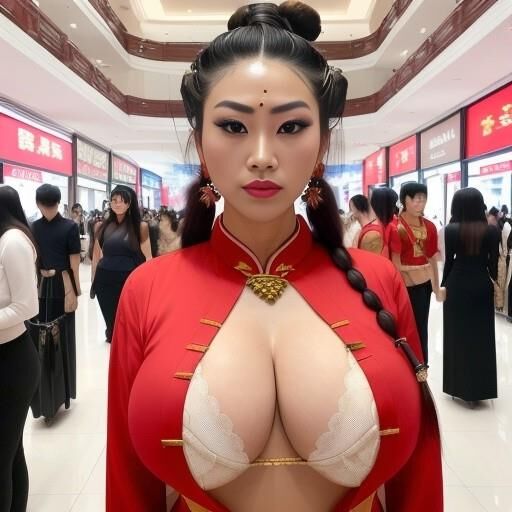 Greeter de massage dans un centre commercial asiatique généré par Ai