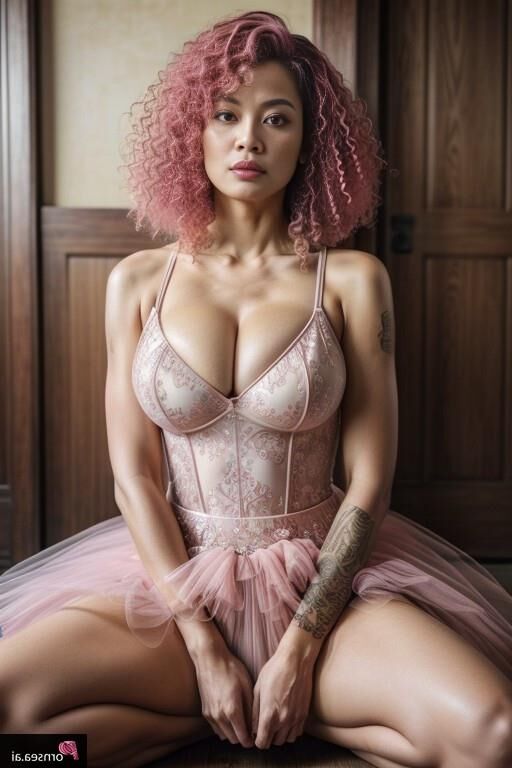 Sesión de fotos: chicas asiáticas en lencería rosa 2