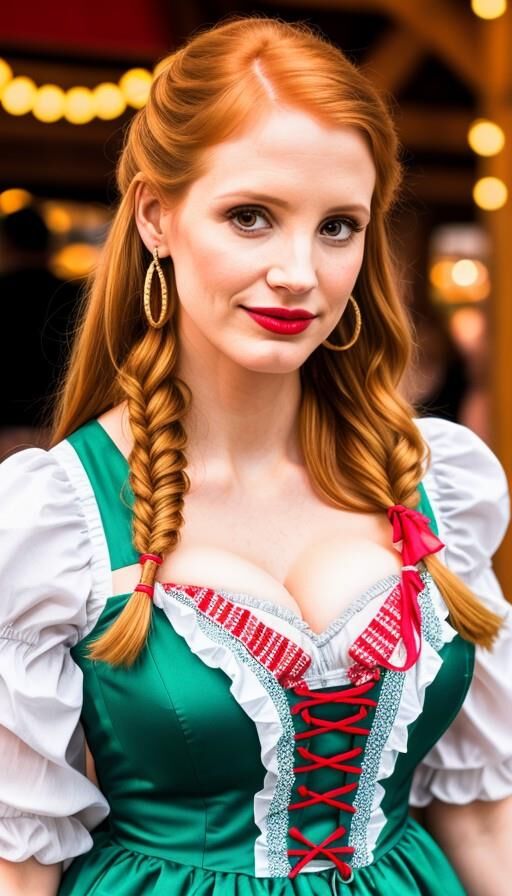 Jessica Chastain oktoberfest AI