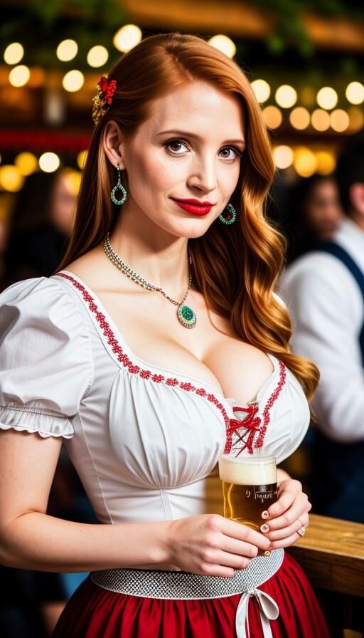 Jessica Chastain Oktoberfest KI