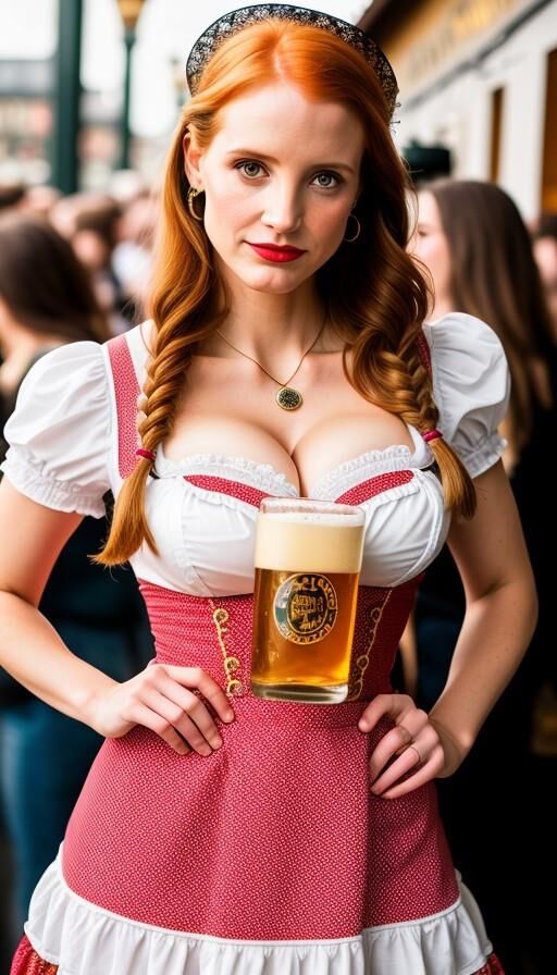 Jessica Chastain Oktoberfest KI