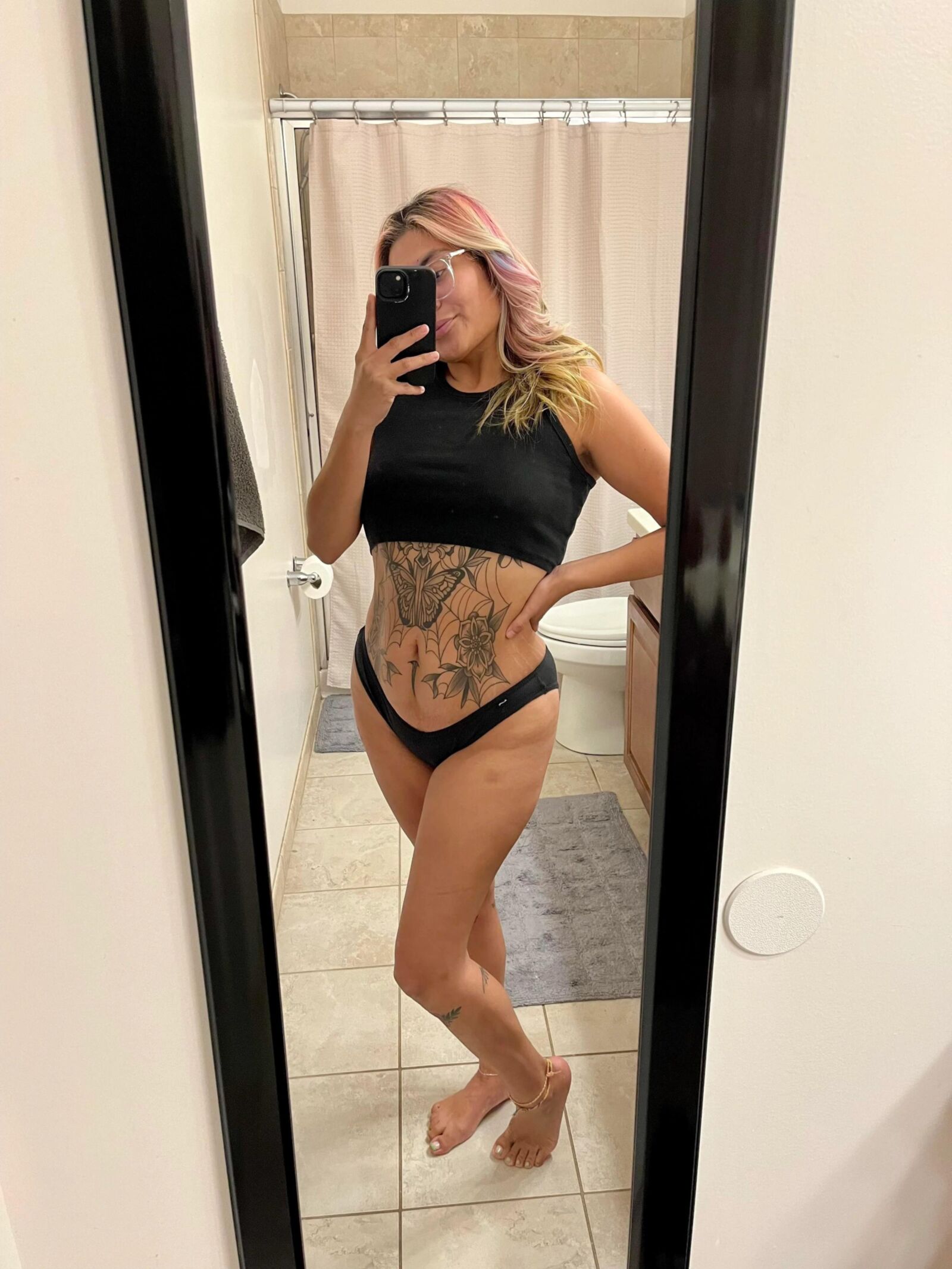 Sexy tatted Latina mom undressing for you