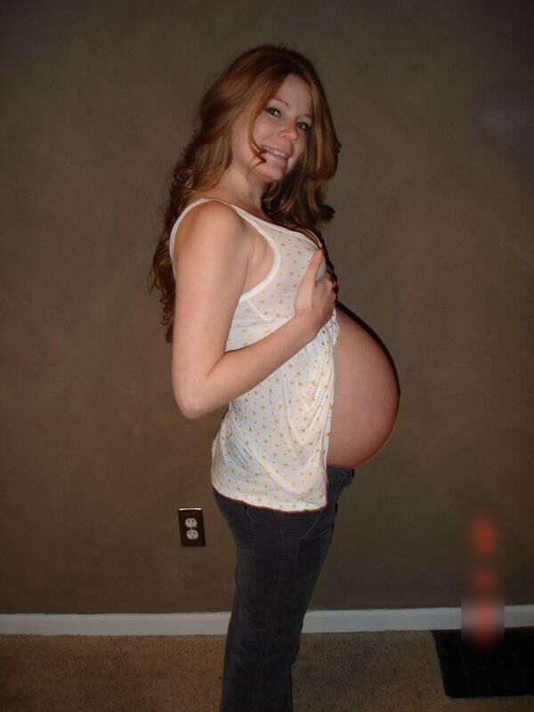 Pregnant redhead