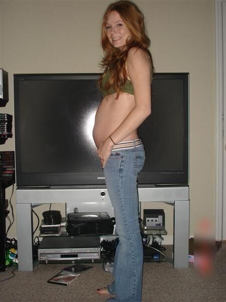 Pregnant redhead