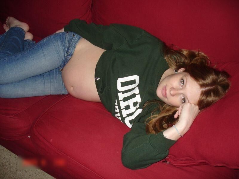 Pregnant redhead