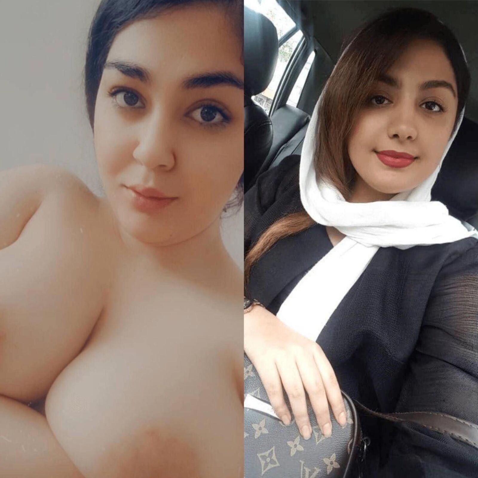 Iranische Hijabi, die entlarvt werden