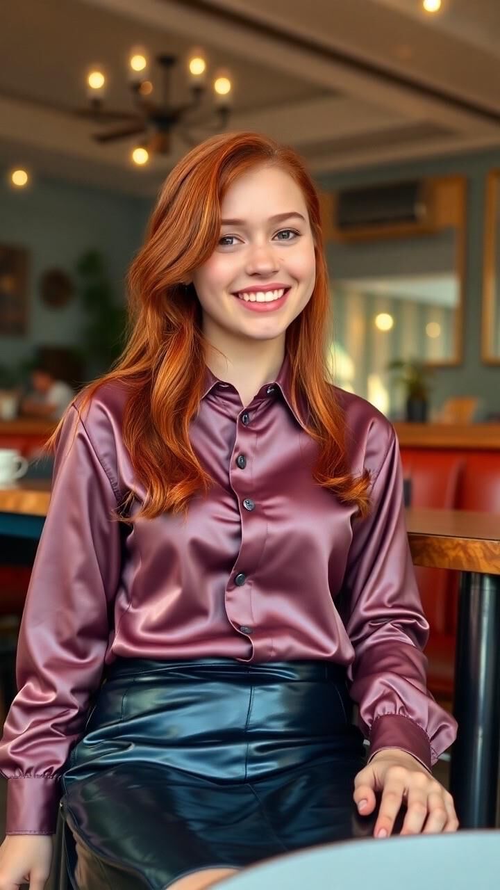 Redhead Satin Blouse AI