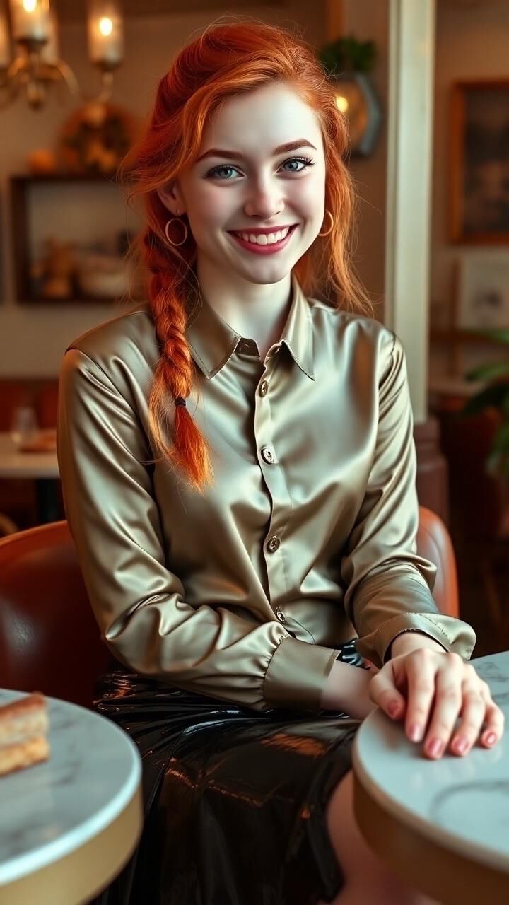 Redhead Satin Blouse AI