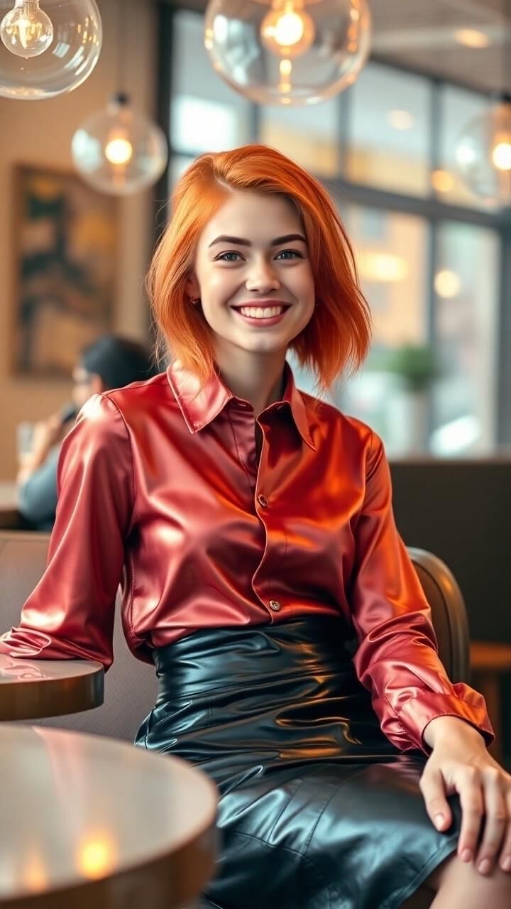 Redhead Satin Blouse AI