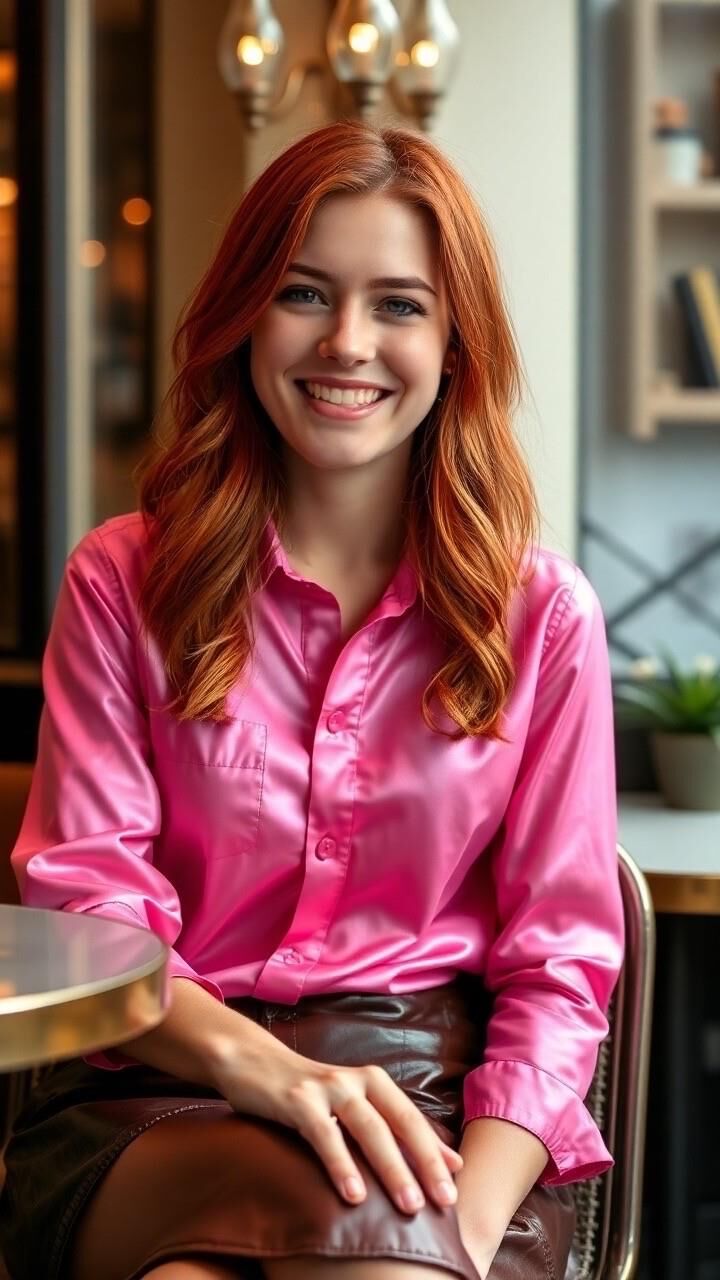 Redhead Satin Blouse AI