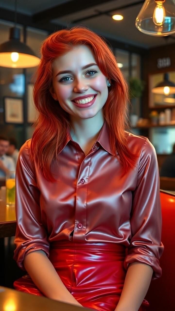 Redhead Satin Blouse AI