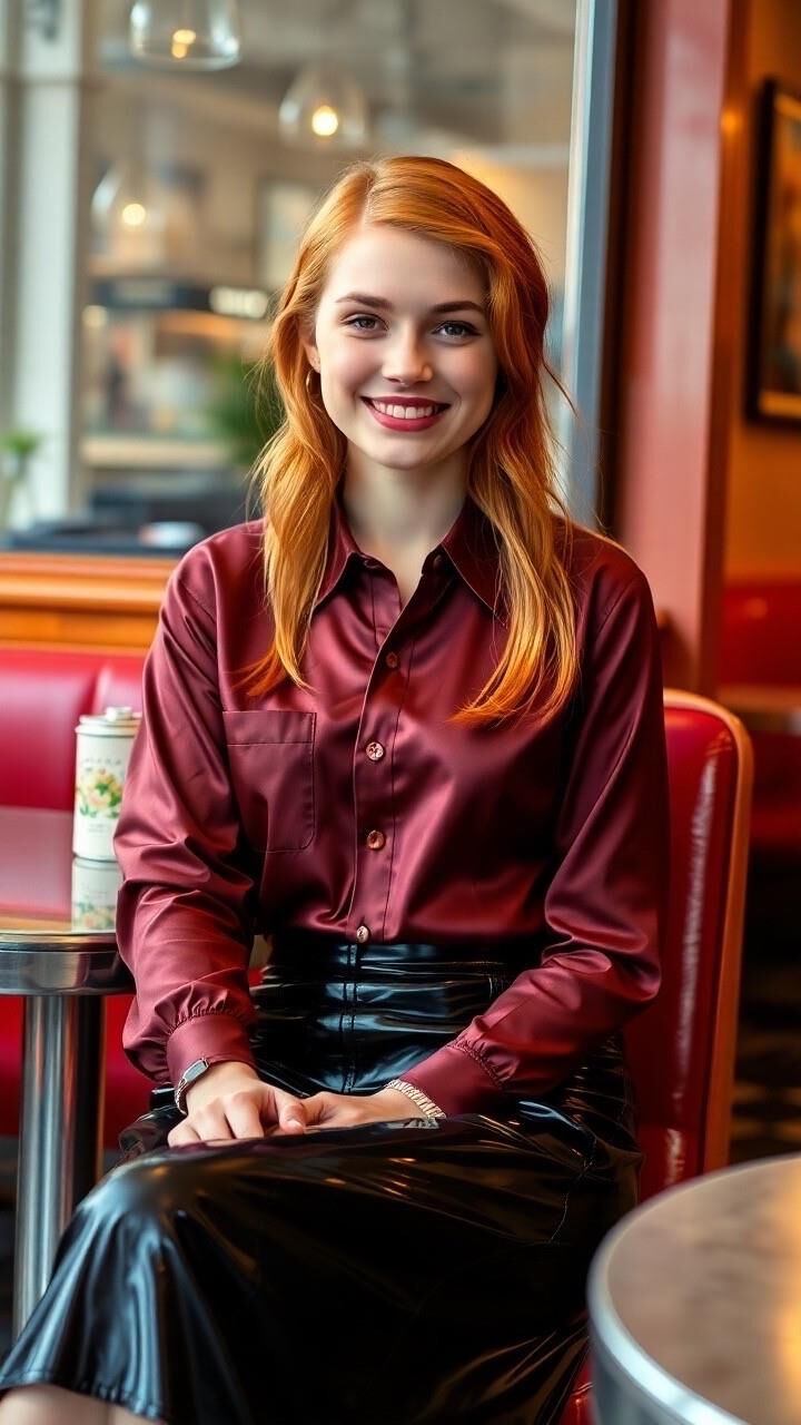 Redhead Satin Blouse AI