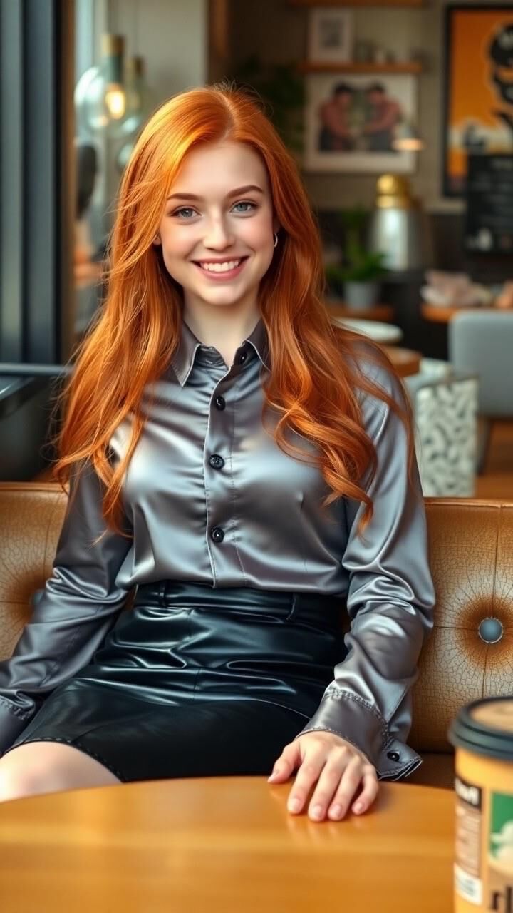 Redhead Satin Blouse AI