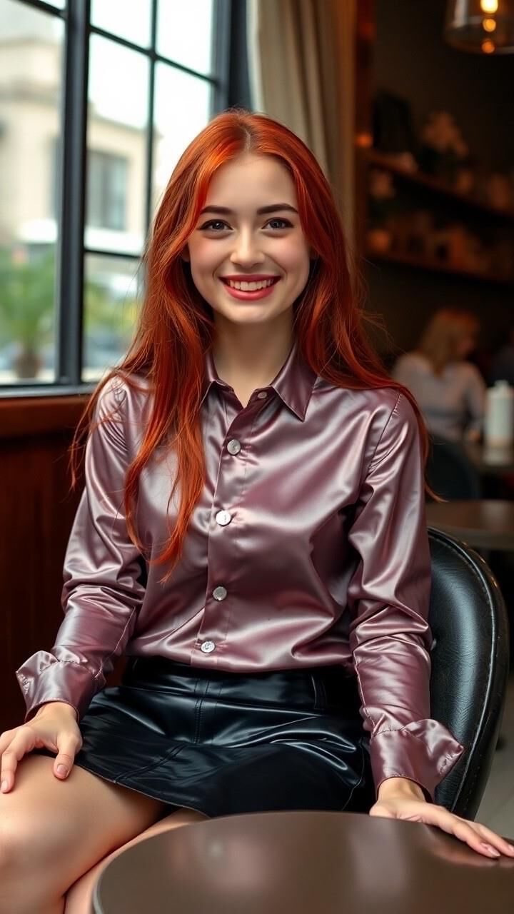 Redhead Satin Blouse AI