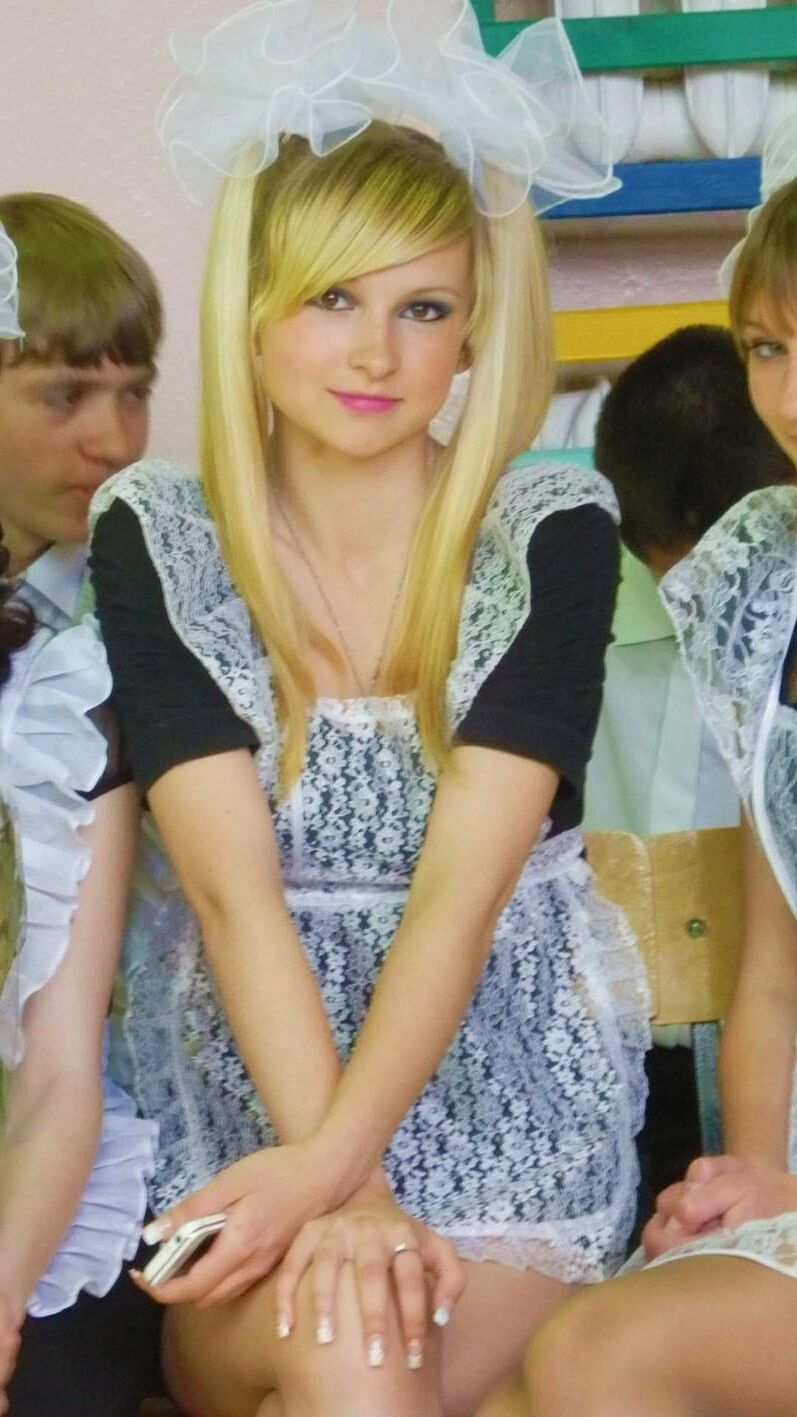 Russian schoolgirls in their frilly uniforms