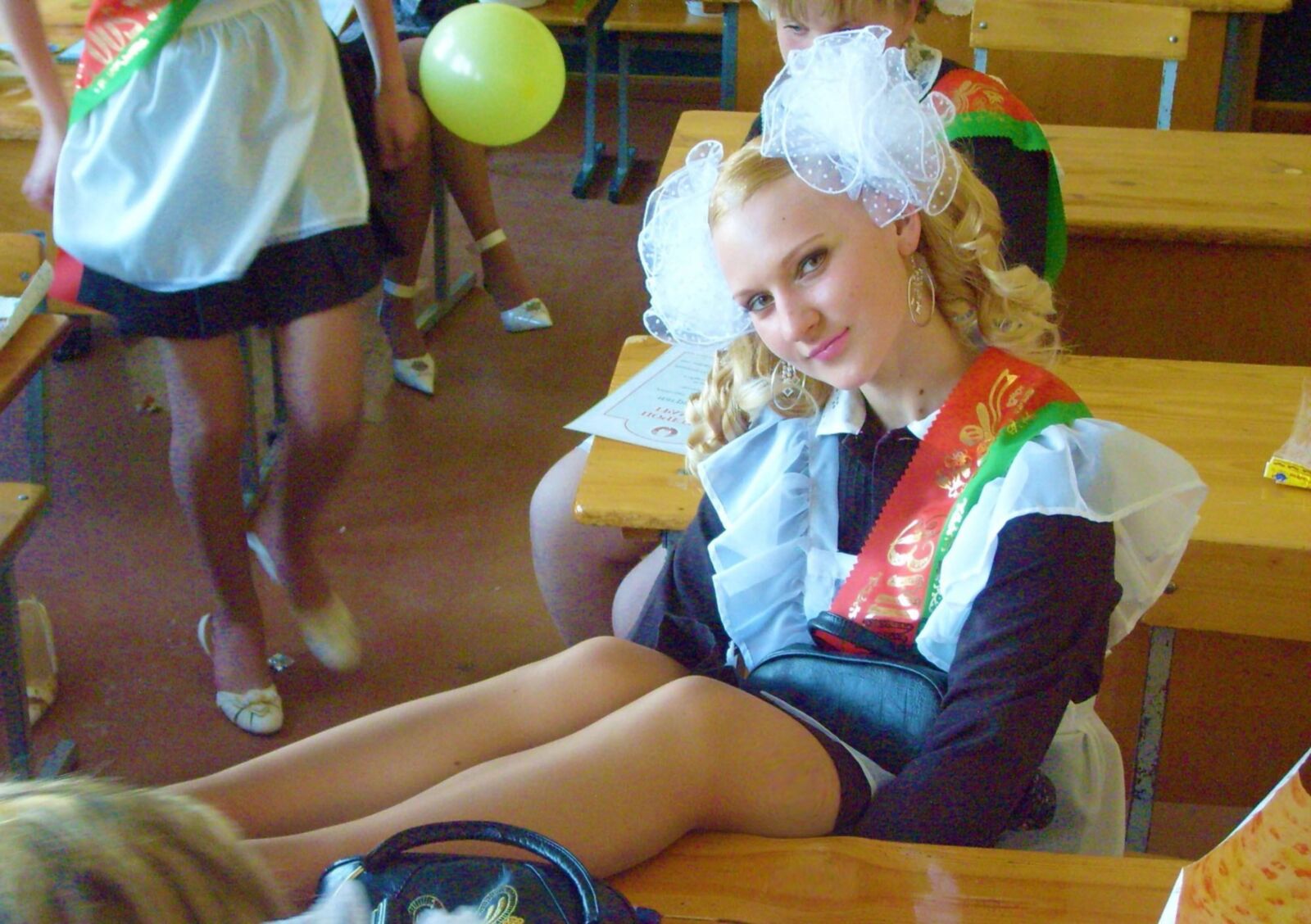 Russian schoolgirls in their frilly uniforms