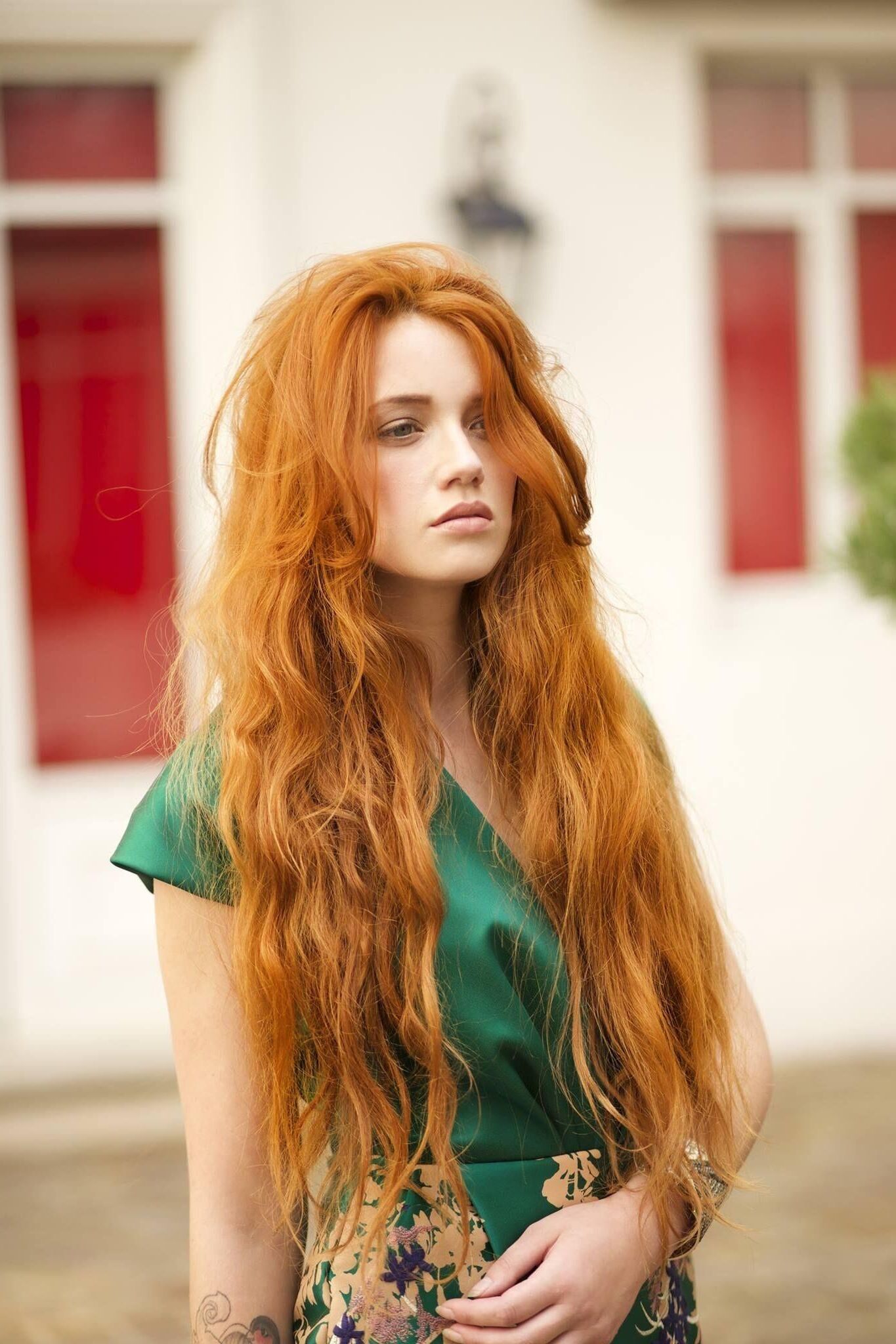 Redheads in green