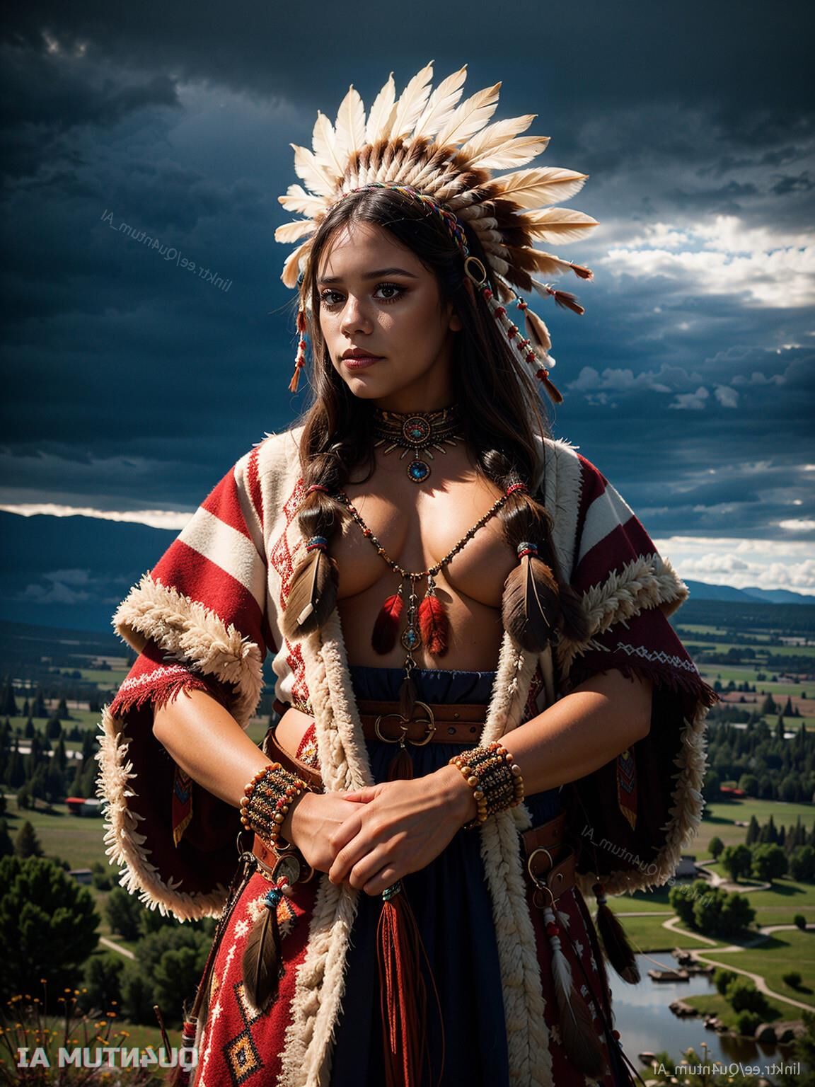 AI Jenna Ortega # Native American Squaw Indian Nature Cosplay