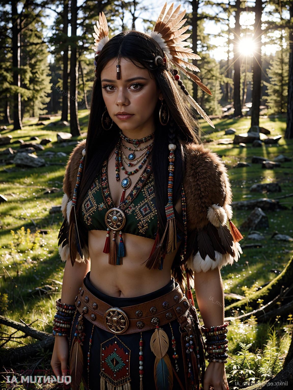 AI Jenna Ortega # Native American Squaw Indian Nature Cosplay