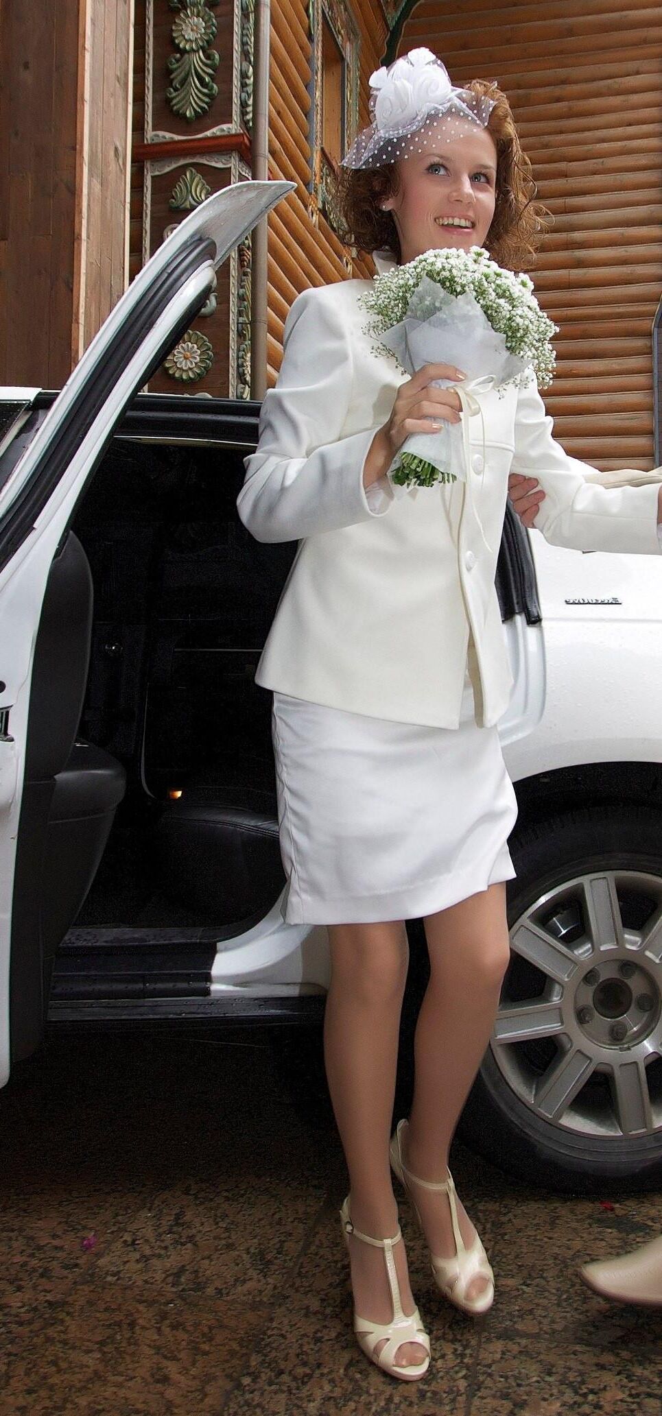 Gilf y MILF Boda Pantyhose Skinny Russian Bride