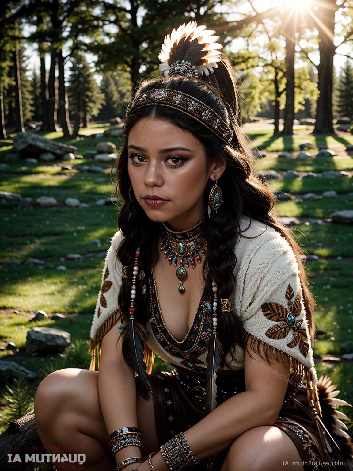 AI Jenna Ortega # Native American Squaw Indian Nature Cosplay