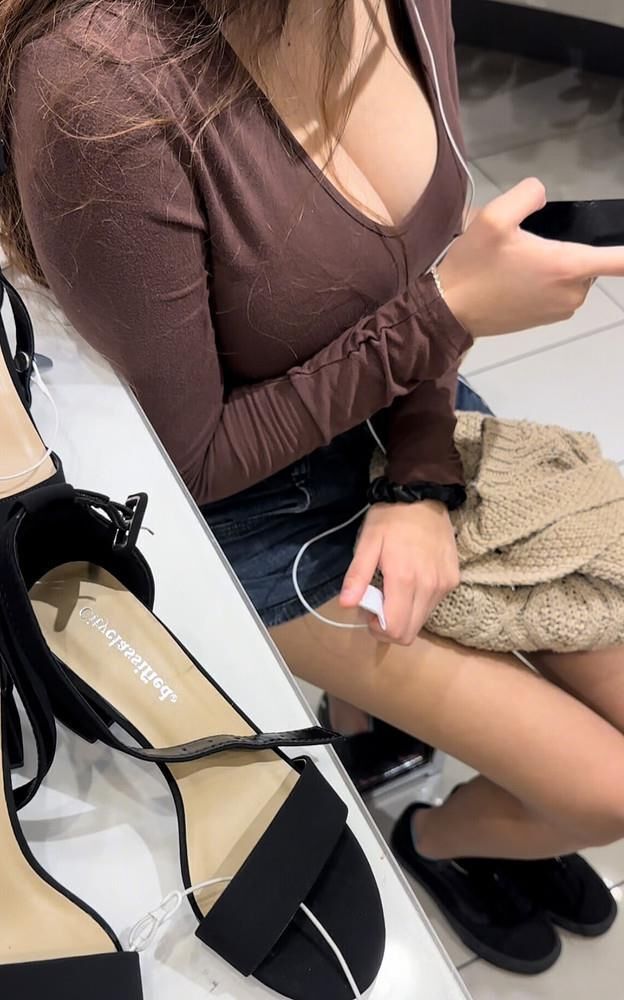 Candid Down Blouse Big Tits Latina Teen