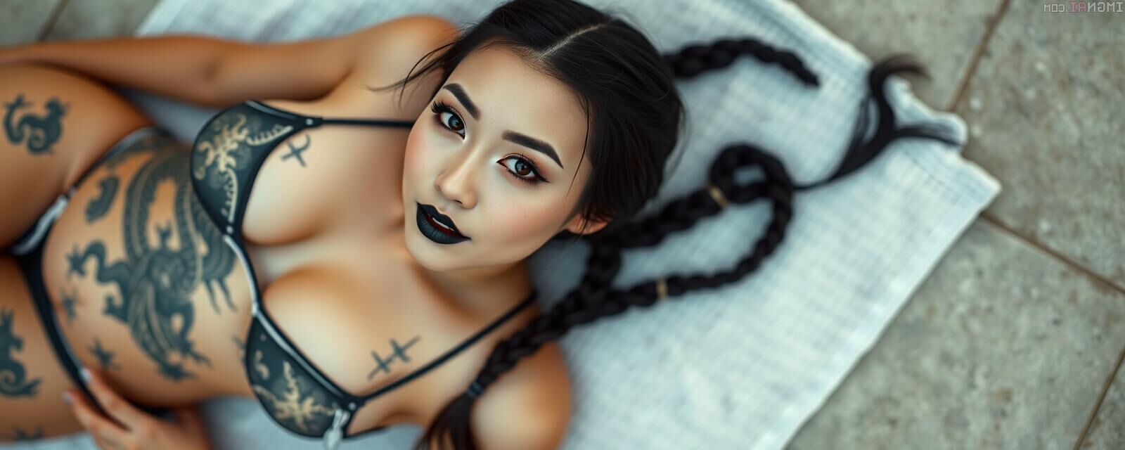 Femme asiatique non tatouée non nu