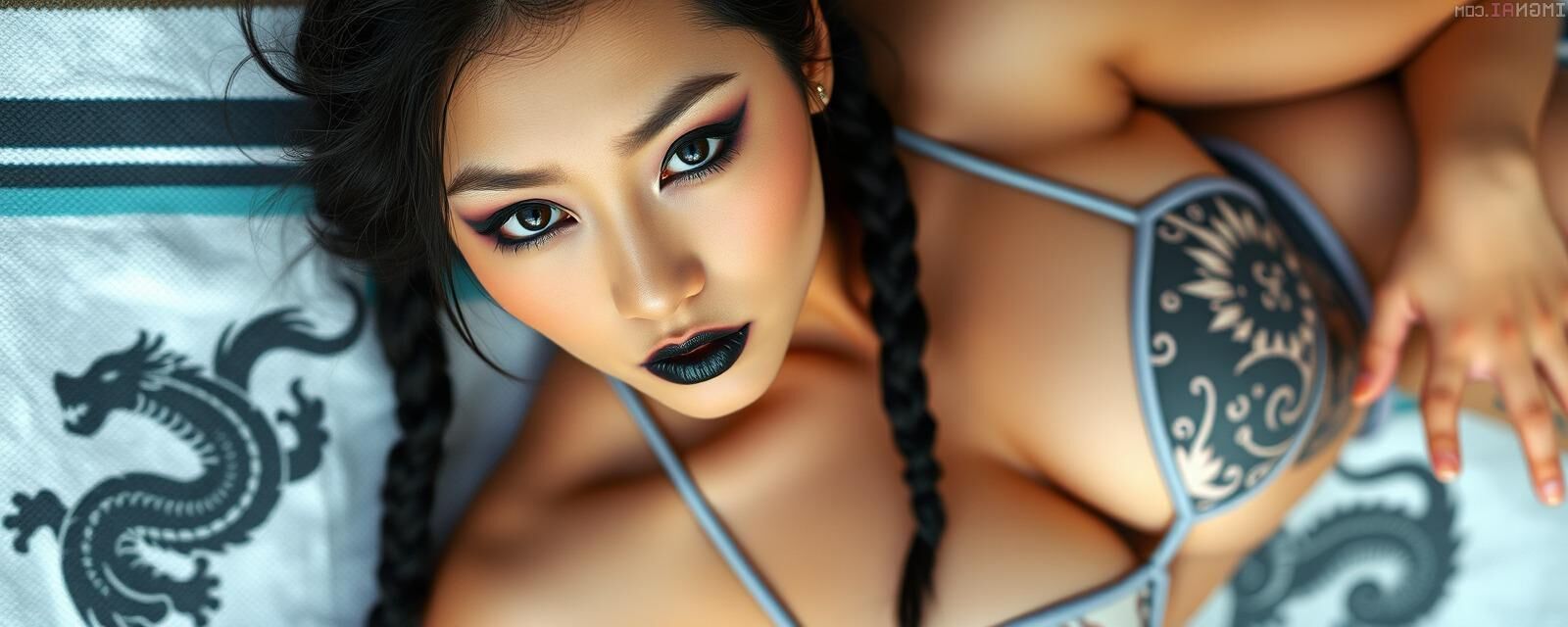Femme asiatique non tatouée non nu