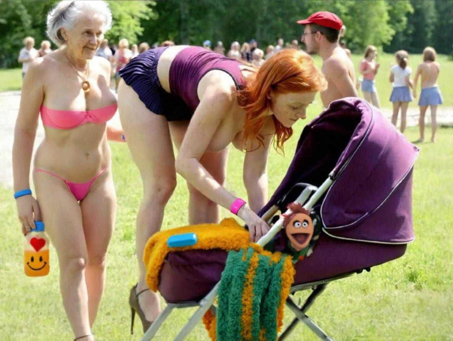 some pics of proud self exposing leaked redhead FKK Yoga women