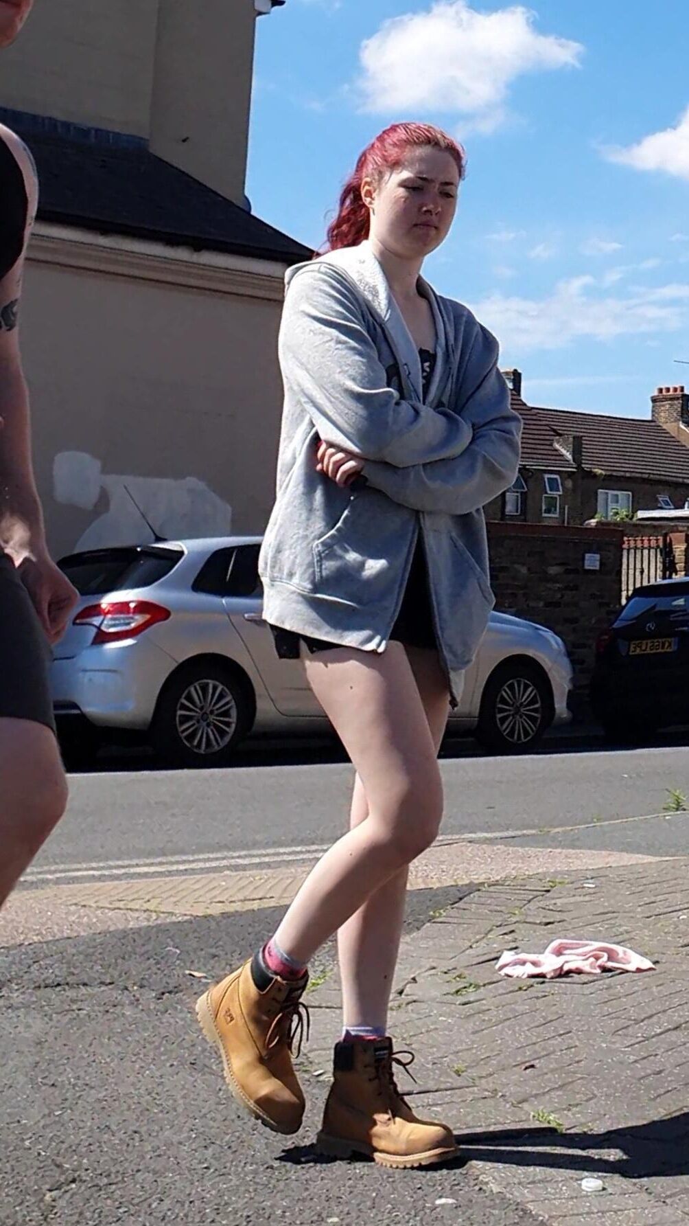 [CANDID] BUSTED BY NICE LEGS REDHEAD SKANK
