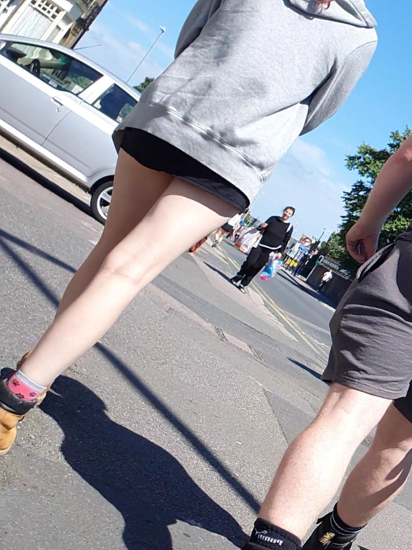 [CANDID] BUSTED BY NICE LEGS REDHEAD SKANK