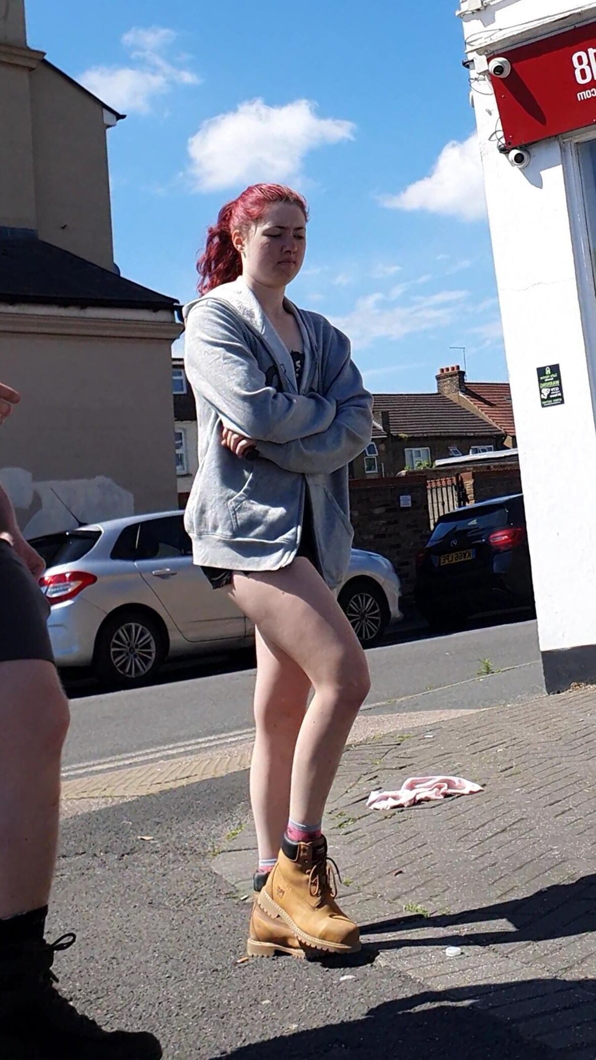 [CANDID] BUSTED BY NICE LEGS REDHEAD SKANK