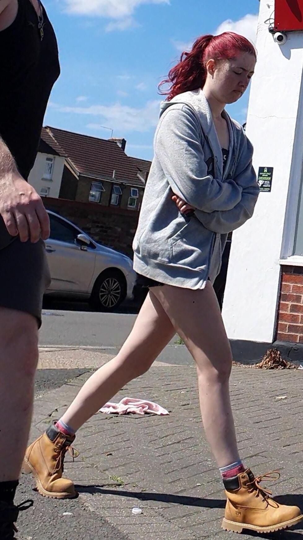 [CANDID] BUSTED BY NICE LEGS REDHEAD SKANK