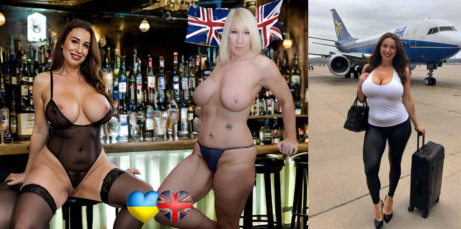 UK Pub Porn Melody(England) vs Anna(Ukraine) Lesbian Tit Fight