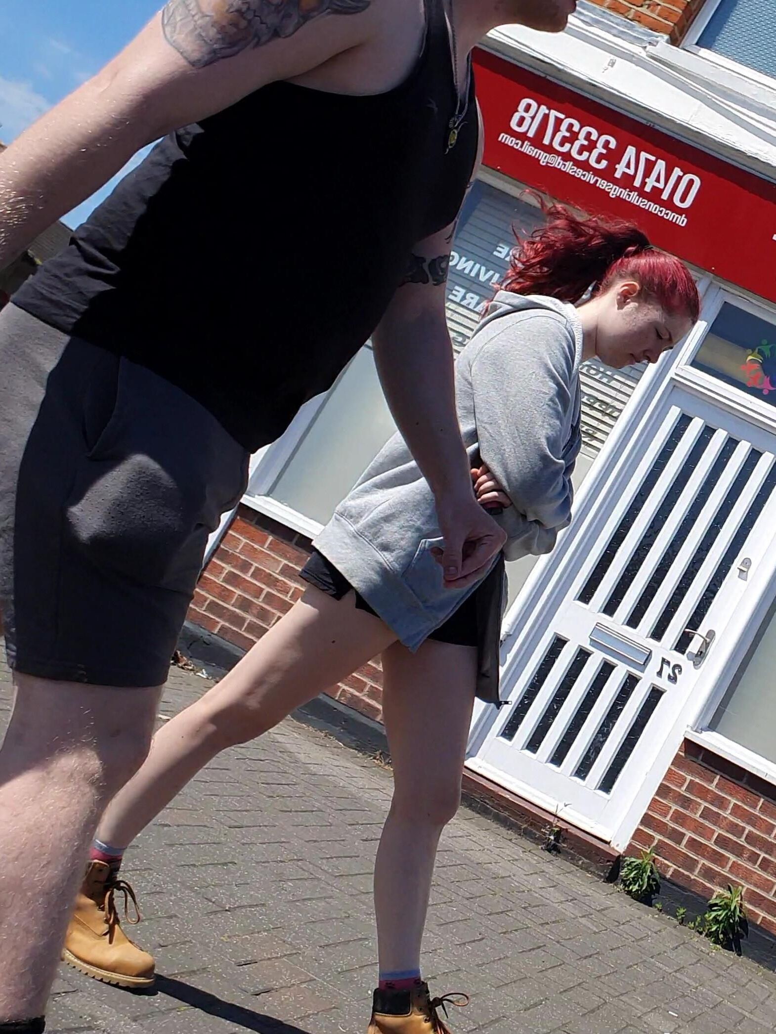 [CANDID] BUSTED BY NICE LEGS REDHEAD SKANK