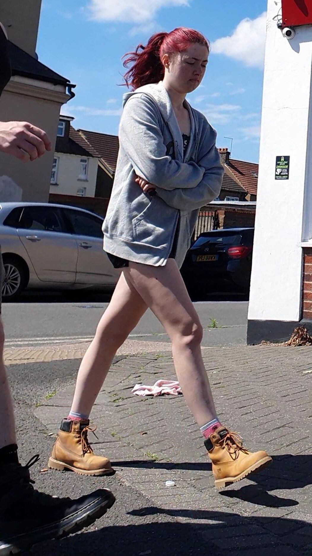[CANDID] BUSTED BY NICE LEGS REDHEAD SKANK