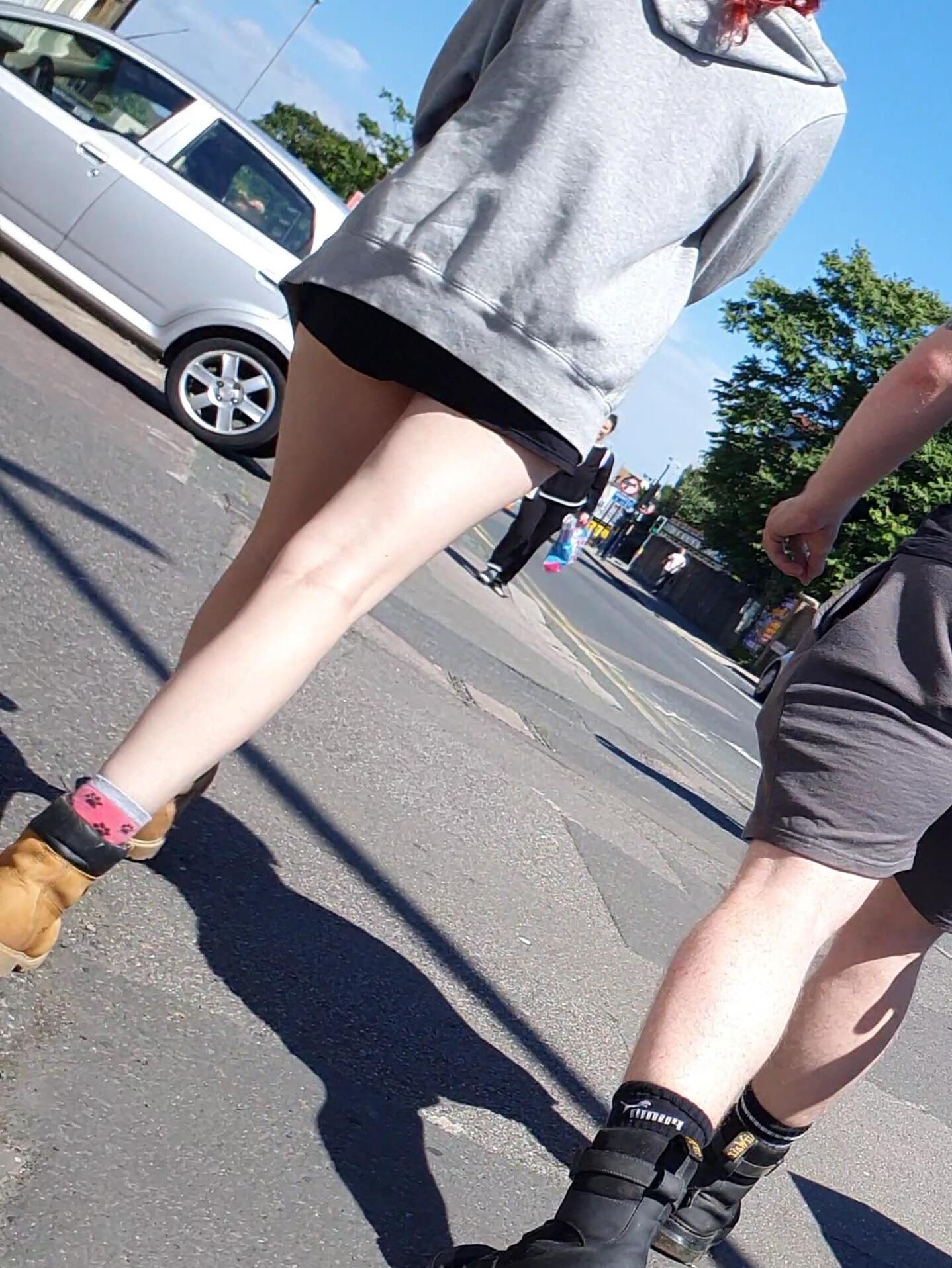 [CANDID] BUSTED BY NICE LEGS REDHEAD SKANK