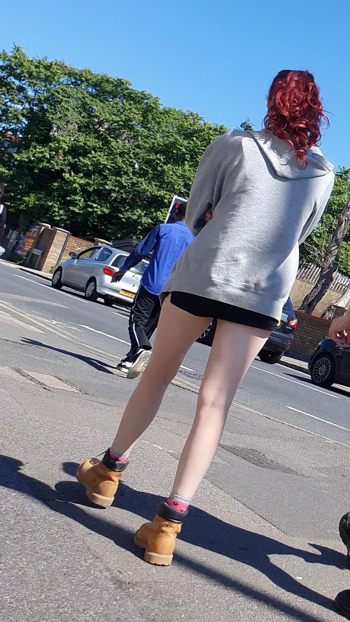 [CANDID] BUSTED BY NICE LEGS REDHEAD SKANK