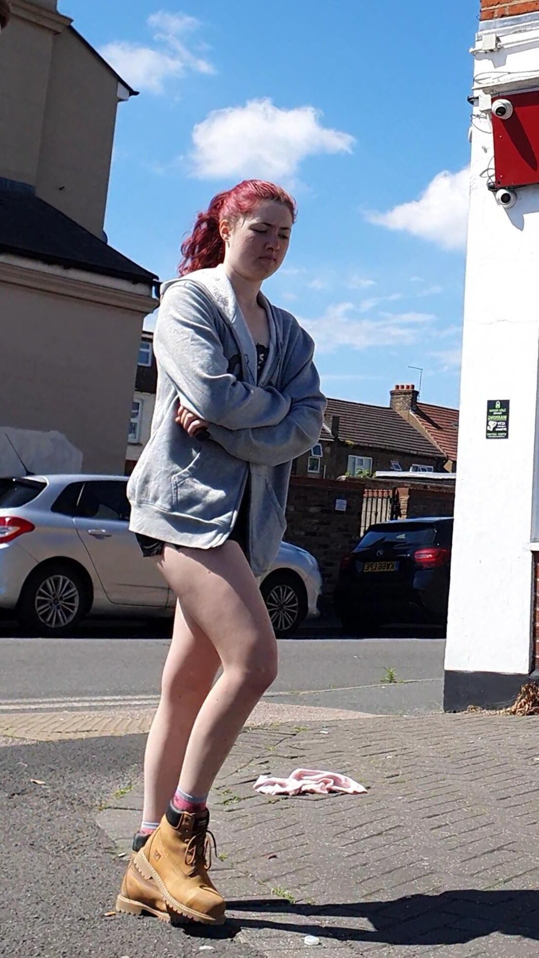 [CANDID] BUSTED BY NICE LEGS REDHEAD SKANK